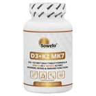 Vitamin D3 + K2 MK7 Tablets – High Potency, Bone & Heart Support – Sowelo