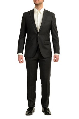 Hugo Boss Men's ''Huge6/Genius5'' Slim Fit Gray 100% Wool Suit US 38R IT 48R