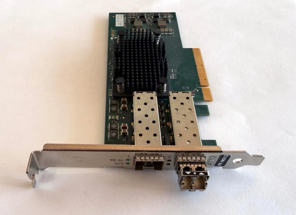 ATTO FF-NT12 2-Port 10GBase-T PCIe x8 NIC with AVAGO AFBR-709DMZ 860nm Transeive - Image 3 of 3