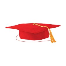 Kids Red Matte Elementary School Graduation Cap with Tassel