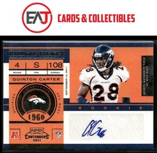 Quinton Carter 2011 Playoff Contenders RC Auto #166 Denver Broncos