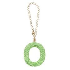 Letter Bag Charm Bling Glitter Letter Charm Initial, Green, O Shape