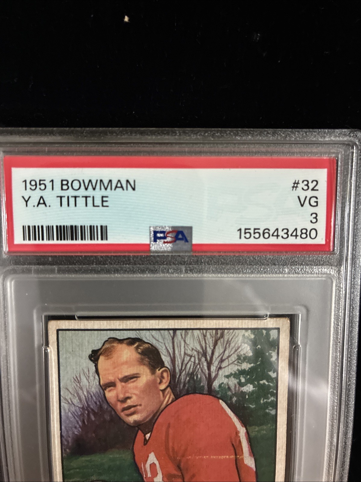 1951 Bowman Y.A. Tittle #32 – PSA 3 VG – Vintage Football Hall of Fame view 4