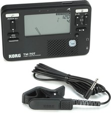 Korg TM-70C Tuner and Metronome with Contact Microphone - Black