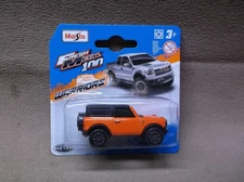 MAISTO 2025 ORANGE BLACK 2021 FORD BRONCO 4X4 OFF ROAD MUD SNOW TRAIL RUNNER