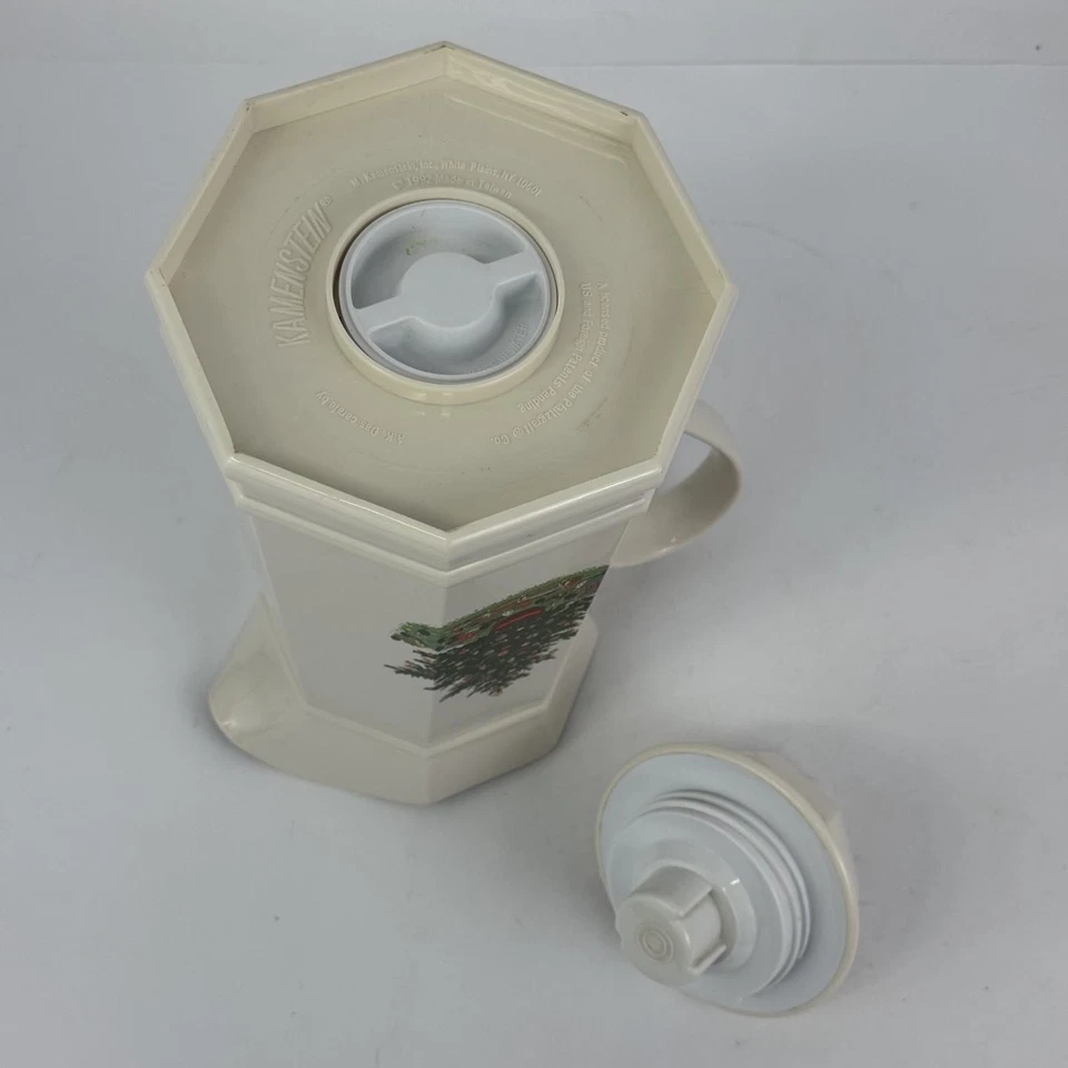 Jarra térmica forrada de vidrio Pfaltzgraff Kamenstein 1992 árbol de Navidad Foto 4 de 4