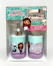 Gabby's Dollhouse 3pc Bathroom Accessories Toothbrush Cup/Soap Pump/Storage Bin