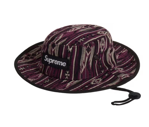 Supreme Casquette boonie motif tissé violet taille M/L neuve chapeau