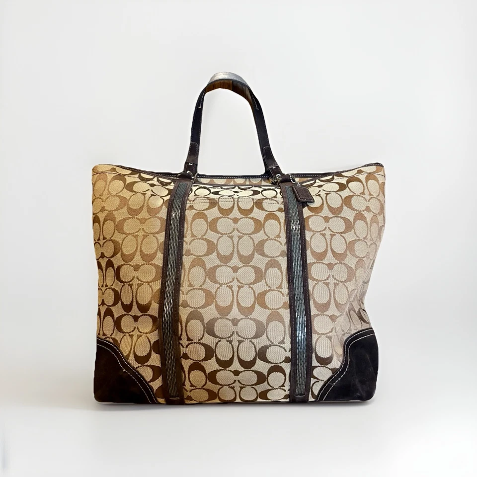 Bolso de Mano Coach Marrón Monograma Lona Cuentas Signature Gallery Collection G05J-8K52