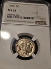 1929 Buffalo Nickel 5c MS63
