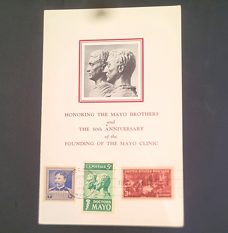 Mayo Clinic Mayo Brothers Stamp Presentation Folder/Cover, Used US 3c & 5c