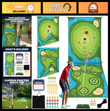 Golf Chipping Game Set - Double-Sided Sticky Mat, 20 Balls 4 Darts, Indoor/Out