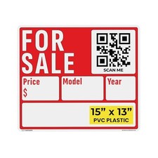 15 13 For Sale Car Sign 1-Pack - 15 13 Vehicle Sign PMY Fields 1-Pack