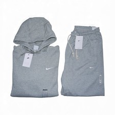 Nike Club Fleece 2 Piece Sweatsuit Size L Tracksuit Outfit Heather Grey NWT