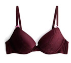 Primark 2 sizes bigger boost Cup bra Lace maximise Push Up THICK Pad Burgundy