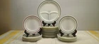 Pyrex Tableware Corning 20-Piece Set Divided Plate Bread Plates Green Red Stripe