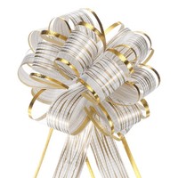 5Stk 6 Zoll GroßE Pull Bogen Geschenk Verpackung BöGen Band Organza BöGen Weiß