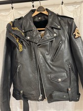 Schott Motorcycle Leather Jacket Harley Davison Size 42 Made In USA W/vest