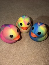 Sunny Days Jumbo Squeezy Duck   Tie-Dye Squishy Stress Relief Toy New LOT OF 3 