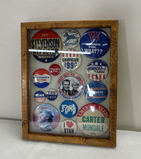 Vintage Retro Lot Of 15 Political Pins Buttons Democrat Republican Clinton Kemp