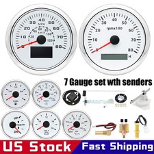 7 Gauge Set 85mm Gps Speedometer 0-80mph Waterproof For Marine Boat Car Truck Us