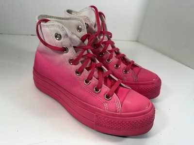 Converse Chuck Taylor All Star Hi Lift Platform Shoes Womens 6 Pink White Ombre
