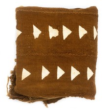 Caramel Brown Bogolan Mali Mud Cloth Arrow De...