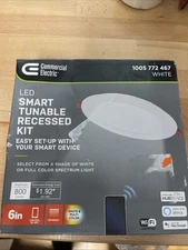 CE Hubspace LED 6 in Round Smart RBG+Tuneable White Canless Recessed Light,White