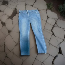 Frank & Eileen Jeans Womens 6 Blue Wicklow Made in USA Raw Hem Casual Pants