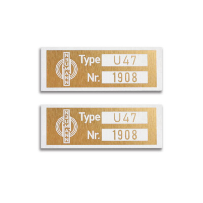 Neumann Badge Logo for U47 Microphone 38.1mm(1.5'')X14.2mm(0.56'') GOLD