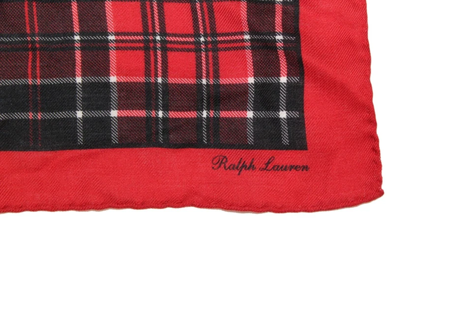 Pañuelo cuadrado de bolsillo Ralph Lauren etiqueta púrpura para hombre Italia cachemir seda Foto 3 de 3