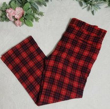 Pendleton Red Plaid Pants 100 Wool Made In USA 33 x 31