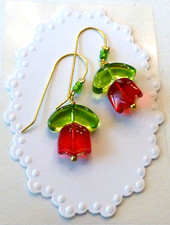 Flower Tulip Dangle Earrings.