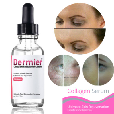 100% Pure Collagen Serum Natural Anti Wrinkle Ageing Face Care Derma Roller 30ml