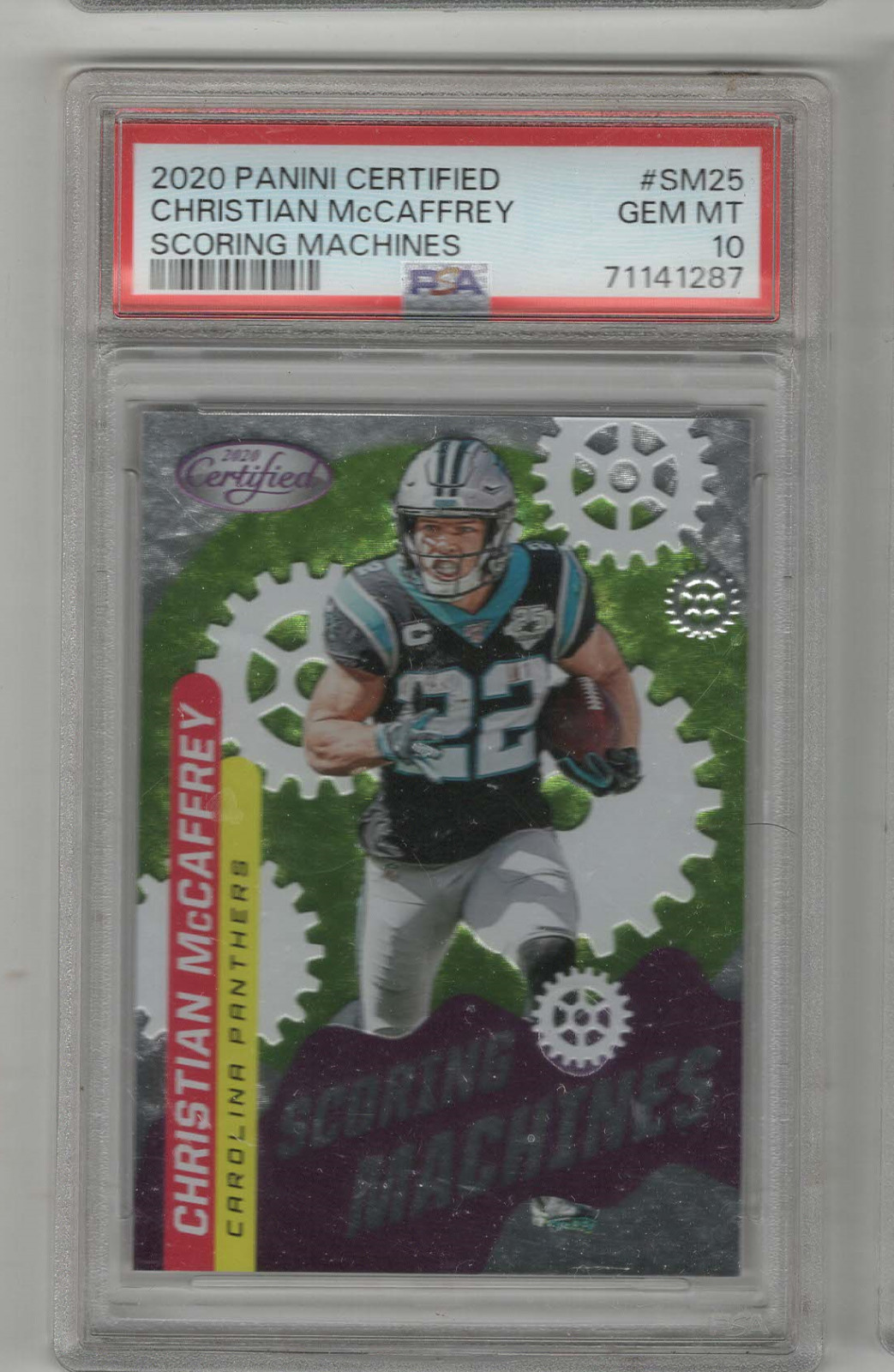 CHRISTIAN MCCAFFREY 2020 PANINI CERTIFIED SCORING MACHINES PSA 10