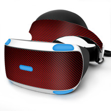 Skin Wrap for Sony Playstation PSVR Headset red black carbon fiber weave