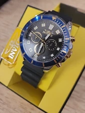 INVICTA BLACK & BLUE PRO DIVER WATER RESISTANT QUARTZ WATCH- NEW