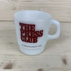 VTG Anchor Hocking The Press Club Of Metropolitan St Louis Milk Glass Coffee Mug