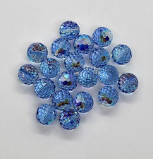 6pc Swarovski Crystal Light Sapphire AB 10mm Disco Ball Round 5003 Beads
