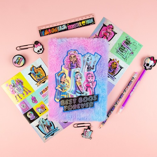 Monster High Kids Journal with Fluffy Notebook - Girls Notebook with Fluffy Pen - Picture 4 of 6