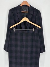 John Meyer Women s Belted Skirt Suit Black Purple Plaid Sz 8 Fully Lined S6