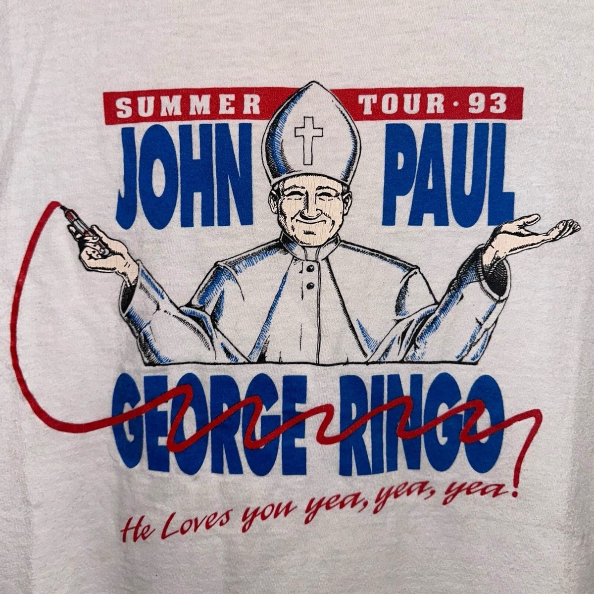 Vtg Pope John Paul George Ringo Beatles Tour '93 Single