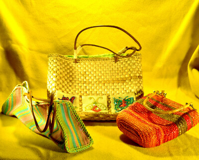 SPRING SUMMER LADIES THREE LOVELY HANDMADE BAGS COLORFUL ACCESSORIES ...
