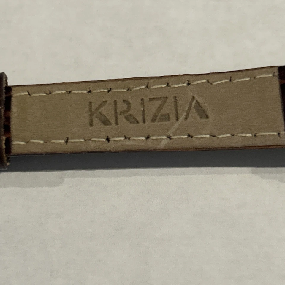 KRIZIA Brown Leather 54 Diamonds Watch  Foto 4 de 4