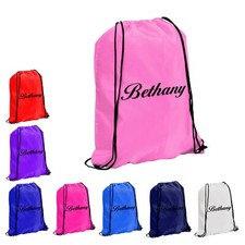 Drawstring Rucksack Bag Personalised School Swim Bag with Childs Name Kids PE