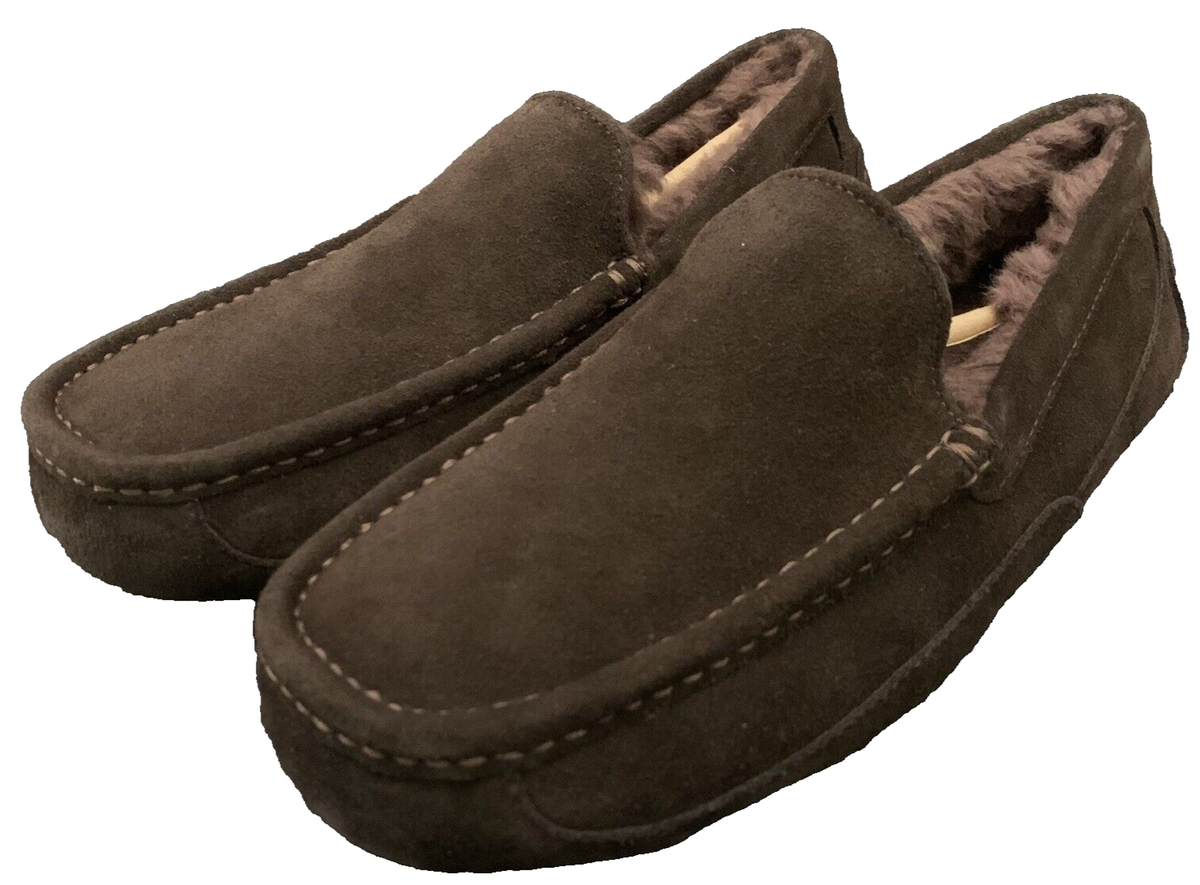 UGG Men\'s Ascot slippers, likely in the color Stout or Chocolate size 8 UGG MENS ASCOT SLIPPER SIZE US 9 DUSTED COCOA BROWN SUEDE  main image 3