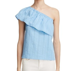 blue one shoulder top