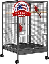 Jaula Para P jaros De Hierro Forjado De 30 Pulgadas De Altura Con Soporte Rodant