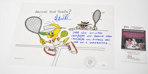 Mats Wilander Signed w/4xinscriptions Sylvester & Tweety Limited Edition Sericel