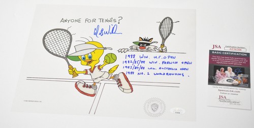 Mats Wilander Signed w/4xinscriptions Sylvester & Tweety Limited Edition Sericel